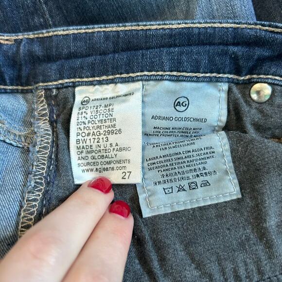 Adriano Goldschmied The Stevie Slim Straight Capri Dark Wash Blue Size 27 - Picture 9 of 10